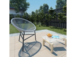 Silla Redonda De Cuerdas De Jardín | Silla De Exterior | Sillon Jardín Ratán Sintético Gris Wsd58803