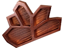 Bandeja Decorativa Madera Natural Forma Cristal Gótico Ideal Joyas Piedras Preciosas Versátil Exhibir Hogar