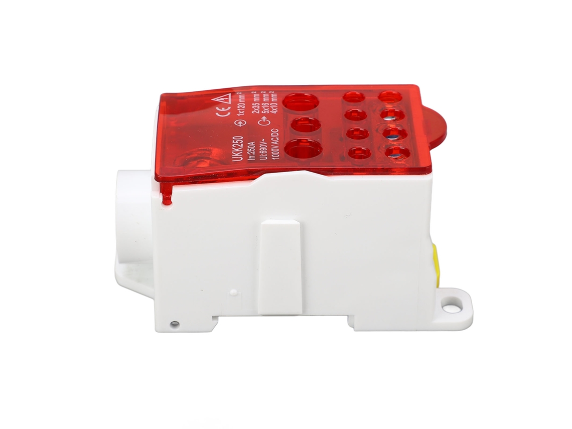 Ycy-caja De Unión Terminal Con Rail Din Caja De Distribución Monopolar 690v 250a Roja