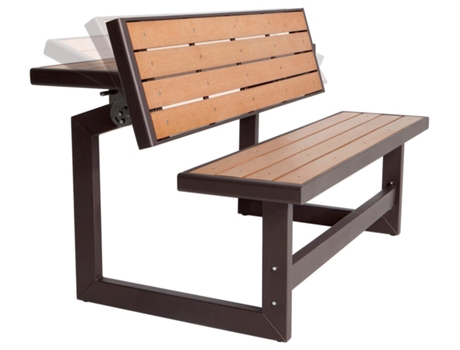 Banco de Jardín LIFETIME Convertible en Mesa (Marrón - 141x36x48 cm)