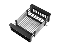 Colador De Fregadero De Acero Inoxidable, Diseño Retráctil, Resistente, Para Platos, Frutas Y Verduras, Grande, Negro.