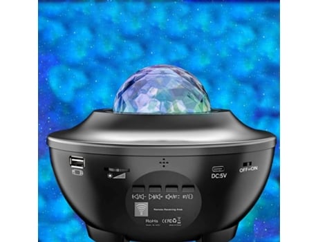 Luces de noche de proyector LED - 2 en 1 Ocean Wave Star Sky Night Light con altavoz de música Bluetooth, sensor de sonido, control remoto, 360ârot...