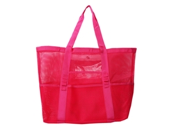 (rojo) Bolsa De Playa De Gran Capacidad Con 8 Bolsillos De Malla