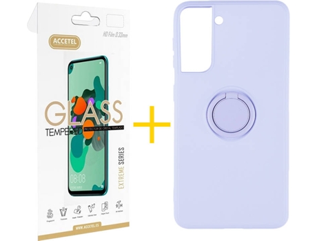 Carcasa + Protector de Pantalla para Samsung Galaxy S22 Plus 5G ACCETEL Morado Lila