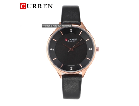 Relojes para mujer Relojes con correa de cuero genuino para mujer Reloj casual de moda para muñecas de mujer Relojes de pulsera-Negro LUUCOZK