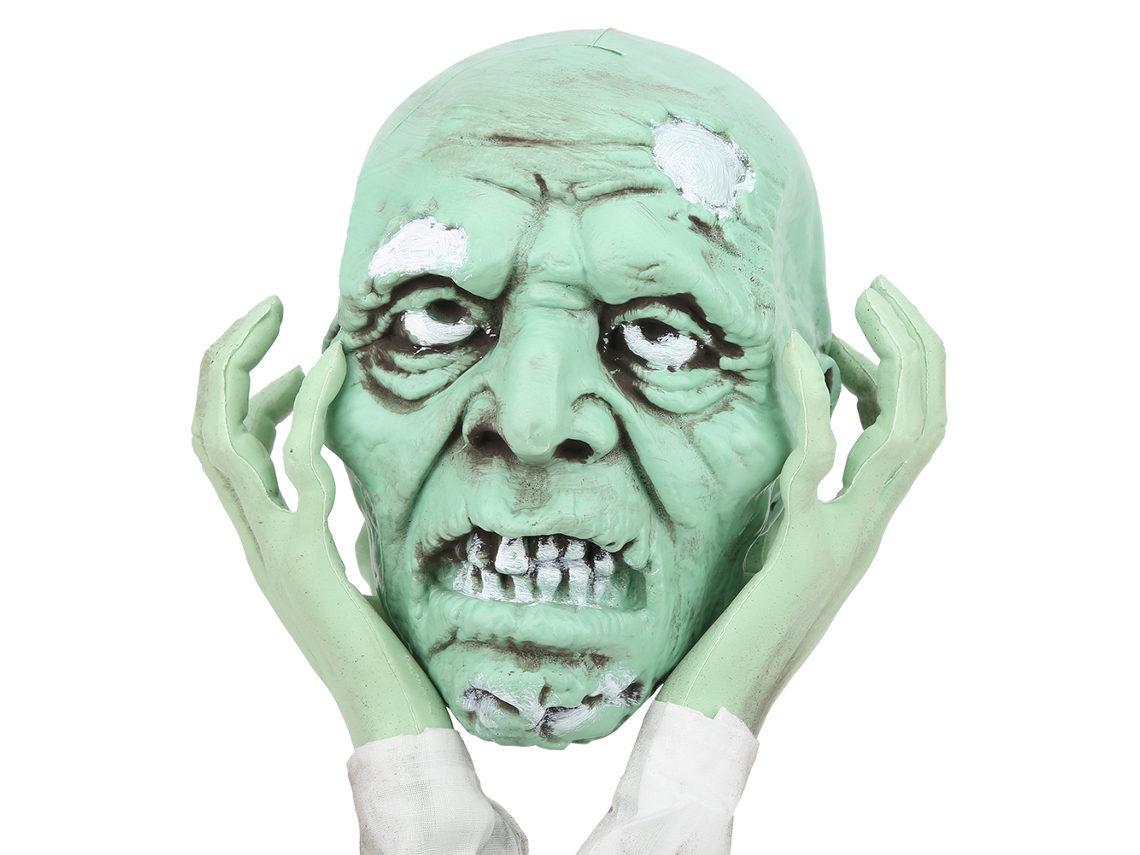 Calavera Con Puño De Mano De Esqueleto, Decoración De Casa Embrujada, Propiedades De Terror, Halloween, Verde
