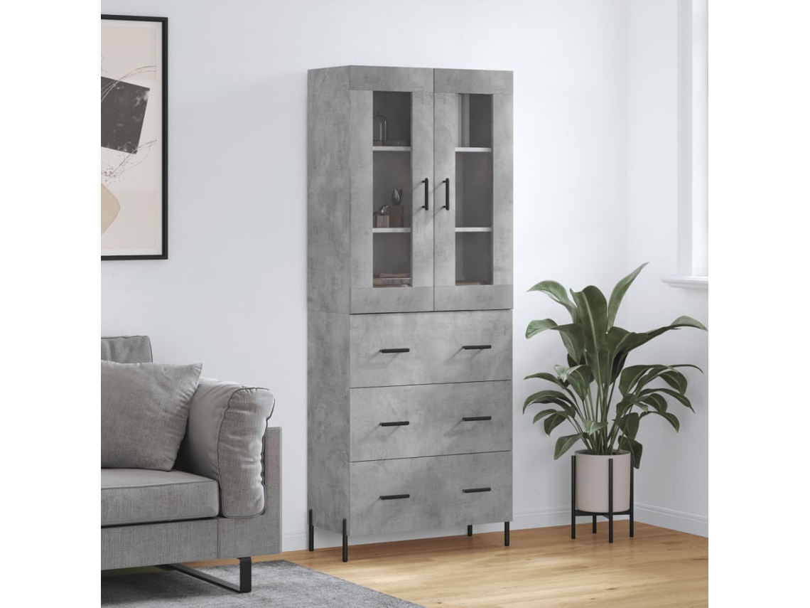 Armario alto 69,5x34x180 cm Derivados de madera Gris Cemento