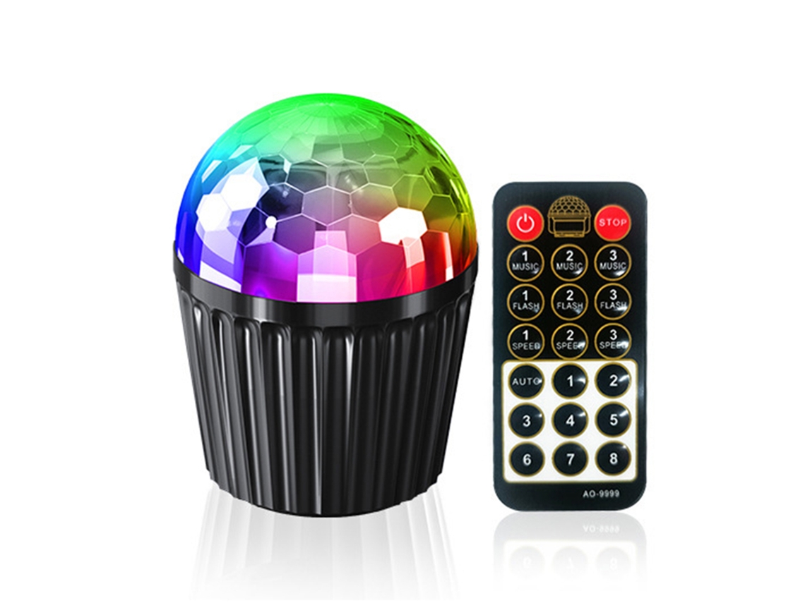 Lámpara Mágica De Bola De Cristal Led Con Proyección Colorida Y Control Remoto Usb Para Fiestas, Karaokes Y Bares En Casa.
