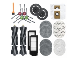 21pcs escova lateral principal esfregona pano saco de pó filtro hepa para ecovacs