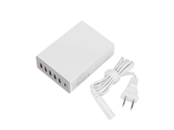 Qicent Qic Dc-6u-v1--wh Estación De Carga De Soporte De 6 Puertos De Carga Rápida Concentrador De Dispositivos Múltiples