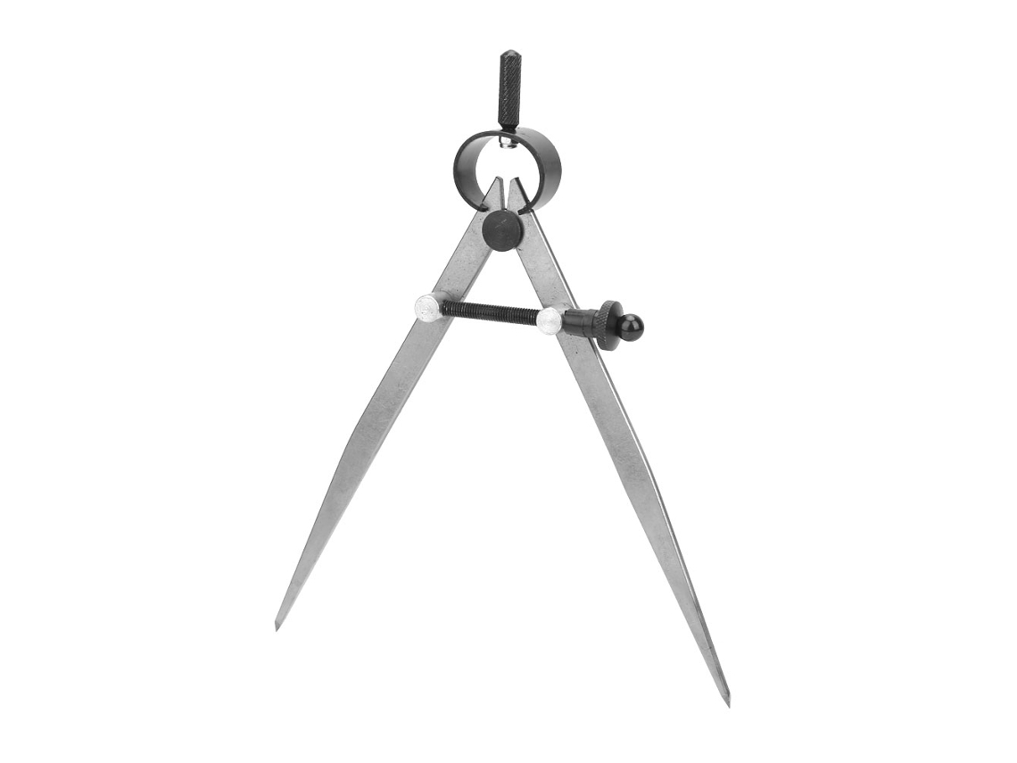 Compás de acero de 45° para marroquinería con base templada para trabajos en cuero y medición (150 mm)