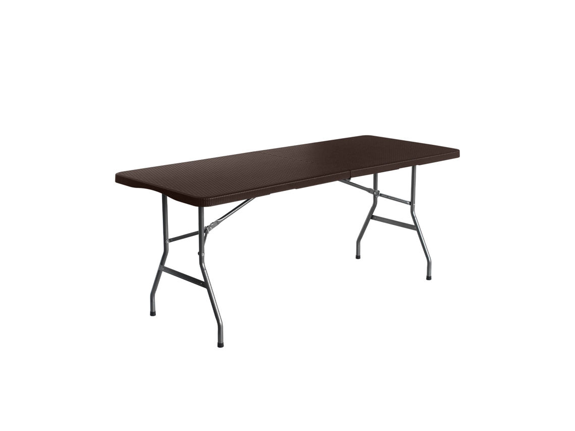 Mesa Plegable 180cm Rectangular Catering color efecto ratán THINIA