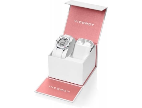 Conjunto de Reloj y Auscultadores VICEROY Infantil Mujer (Goma - Blanco)