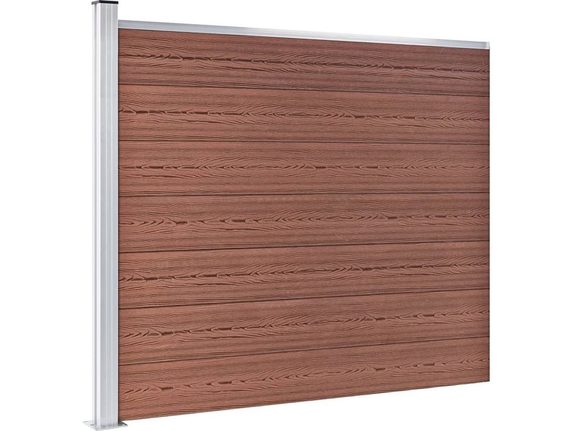 vidaXL Panel de valla WPC marrón 175x146 cm vidaXL Panel de valla WPC marrón 175x146 cm