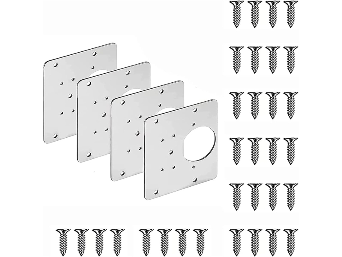 Placa De Reparación Bisagras Acero Inoxidable 6 Piezas Instalación Puertas Gabinetes Fijas (color: Bisagra B)