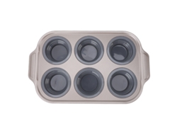 Moldes de silicona plegables para cupcakes con 6 cavidades para repostería casera - Gris