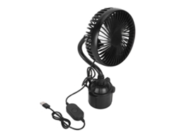 Potente ventilador para coche YHL con 3 velocidades ajustables y puerto USB portátil para coches, camiones, autocaravanas y autobuses.