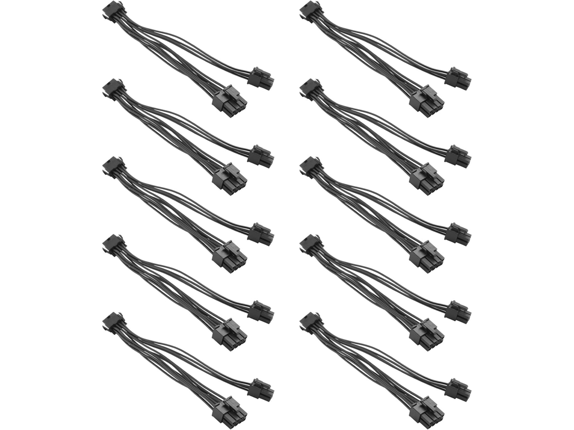 Adaptador Convertidor De Alimentación De 10x Cpu De 8 Pines A Atx + 4 Machos