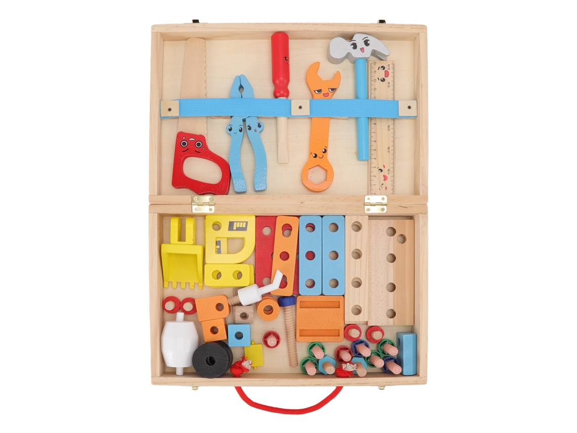 Juego De Construcción De Rompecabezas Educativo De Madera Tipo Caja De Herramientas Para Niños