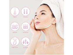 Masajeador facial y de cuello para el cuidado de la piel, 3 en 1, reduce la tensión de la piel, blanco Bestvite