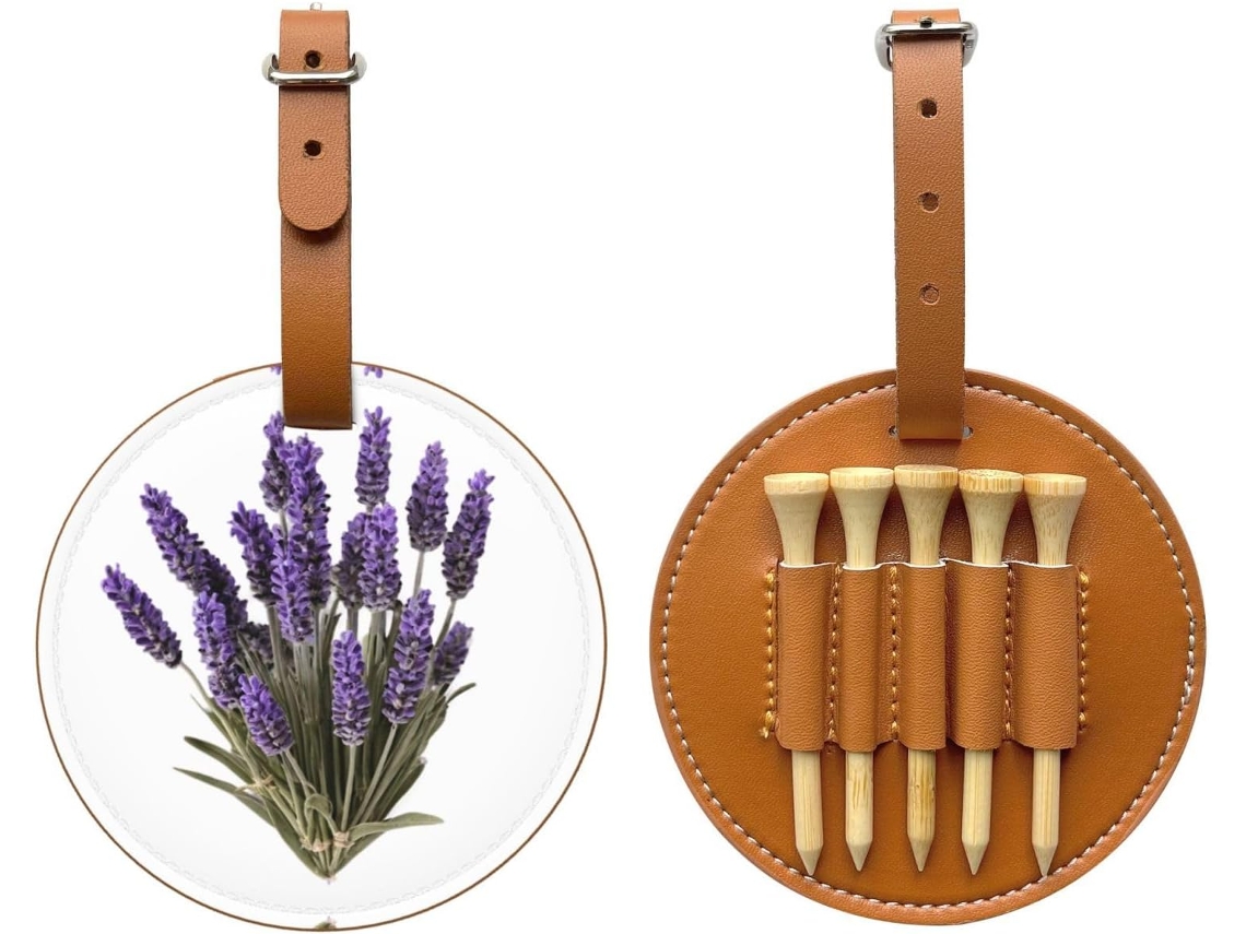 Bolsa para Tees de Golfe Preta e Lavanda Fácil de Transportar e Mais Eficiente para Jogar Golfe.