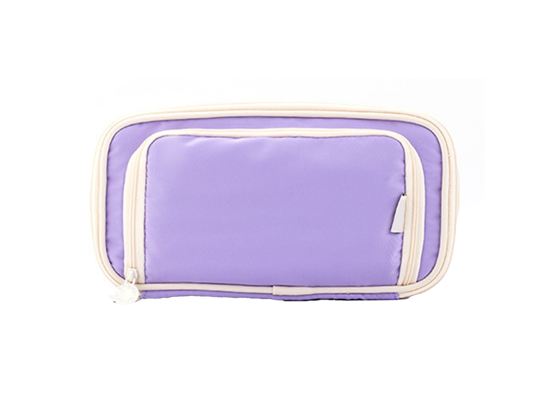 Ats-estuche De Lápices De Gran Capacidad Multicapa Portátil Fácil De Limpiar Para Útiles Escolares Morado
