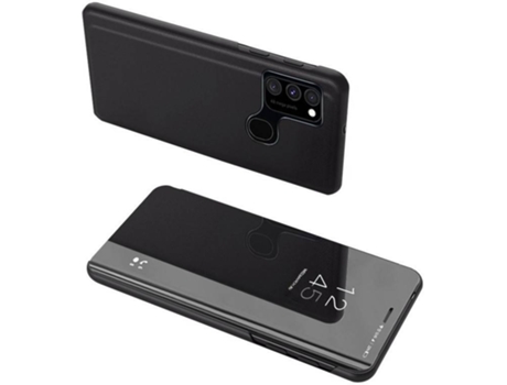 Carcasa Samsung Galaxy A12, M12 LMOBILE Clear View Negro