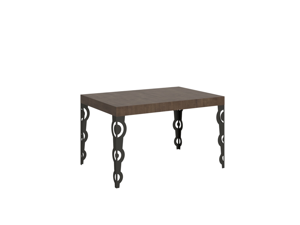 Mesa extensible 90x120/224 cm Karamay Nogal estructura Antracita