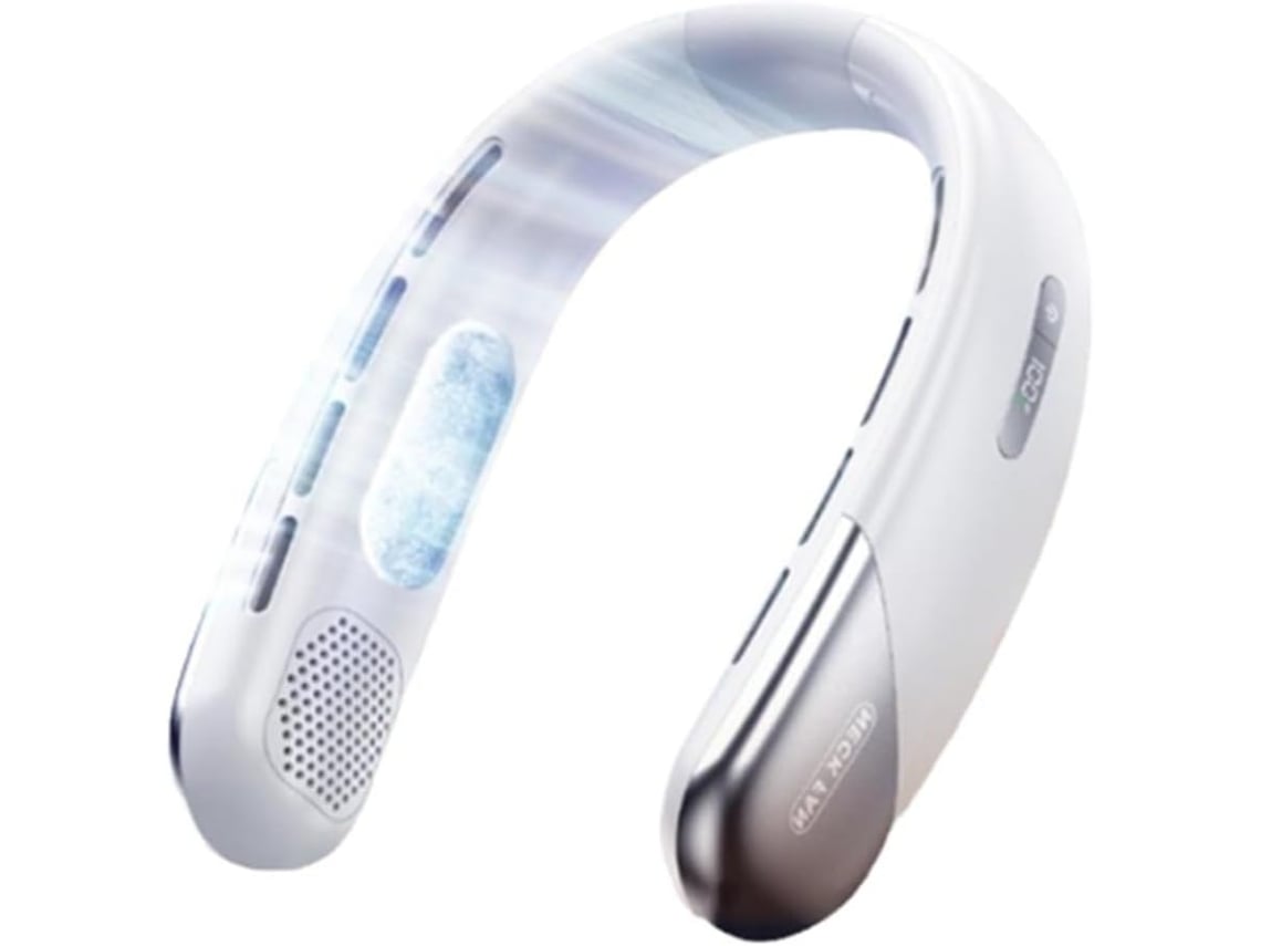 Ventilador De Cuello Usb Silencioso Con Batería De 4000 Mah, Pantalla Led Y Sistema De Refrigeración.