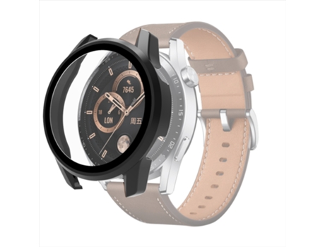 Huawei Watch GT 3 42mm pieza + funda protectora de vidrio templado (negro)