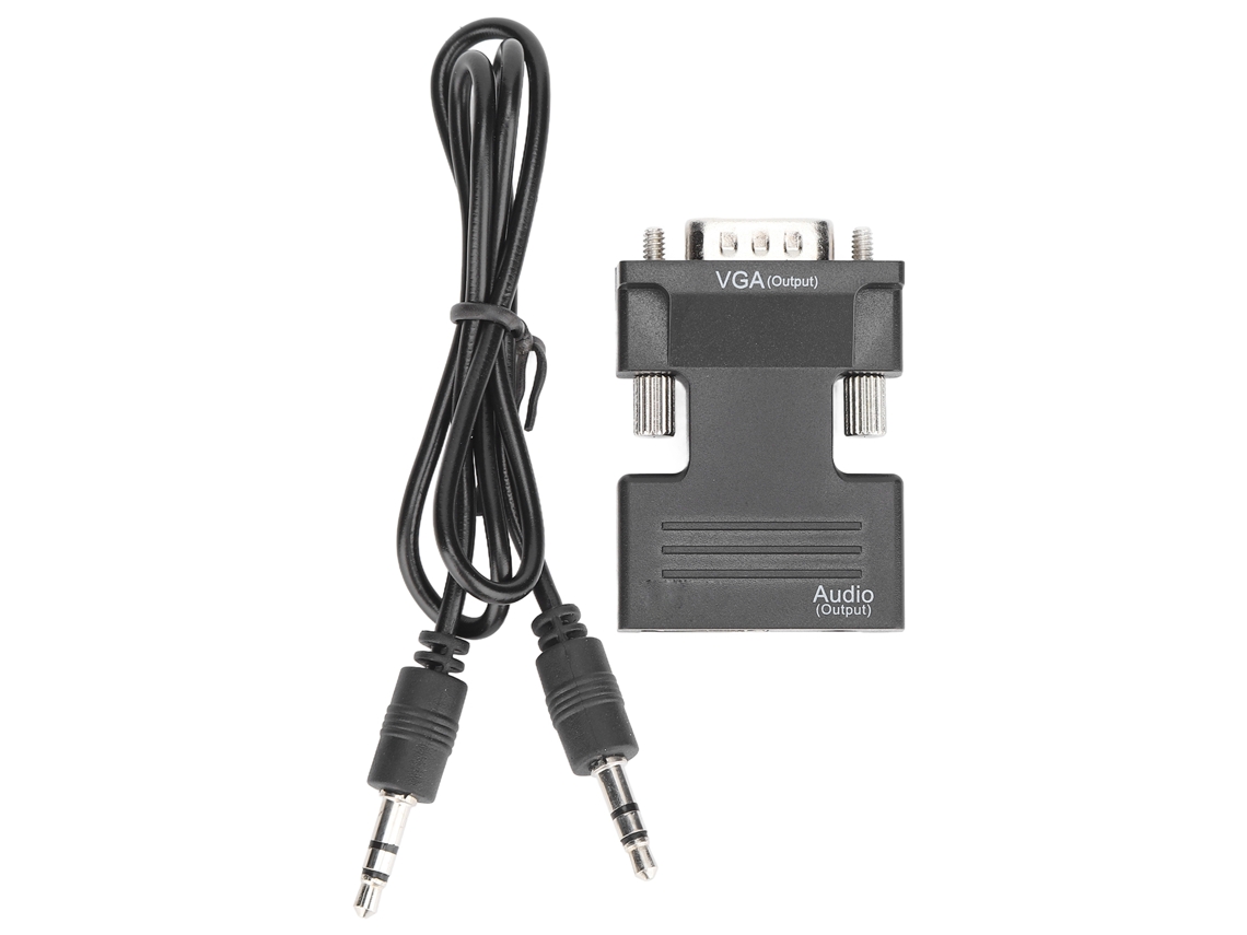 Adaptador Hdmi Hembra A Vga Macho Con Cable De Audio De 3,5 Mm Para Portátiles, Ordenadores Y Monitores.