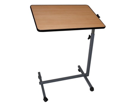 Mesa auxiliar con ruedas Para cama y sofá Regulable en altura Tablero inclinable Color madera