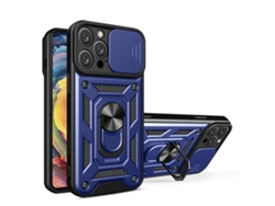 Funda Protectora Híbrida Camshield Para Iphone 16 Pro Max Con Soporte Y Cubierta De Cámara - Azul Pizarra