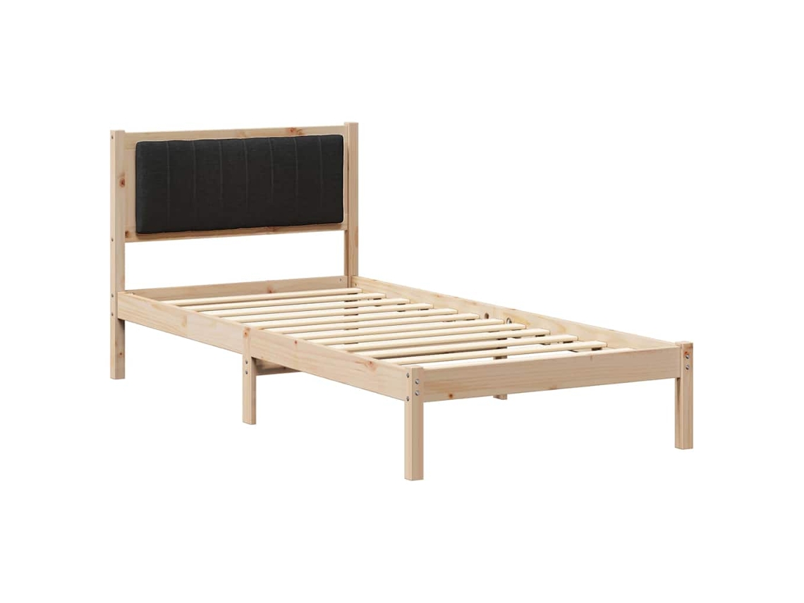 Maison Exclusive - Estructura De Cama Con Cabecera Tapizada Negro 90 X 190 Cm