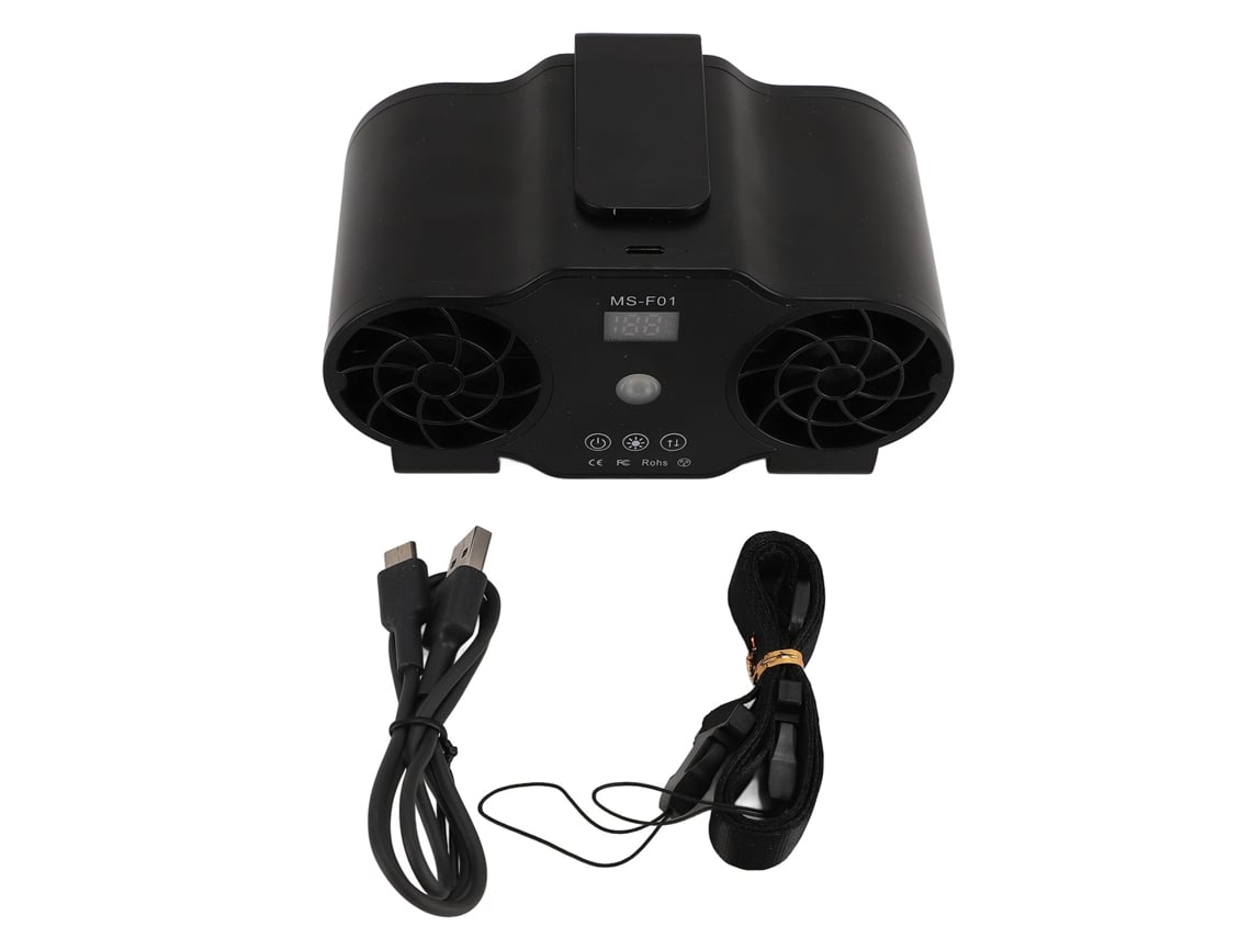 Ventilador De Cintura Portátil Recargable Por Usb Con 4 Velocidades, Giro Hacia Adelante/atrás, 20000 Mah Para Uso En Exteriores Durante El Verano.