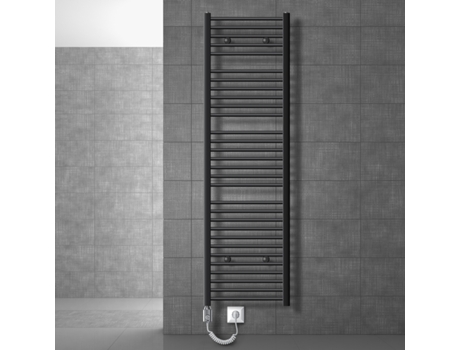 Radiador eléctrico de baño con elemento calefactor 900W 500x1800 mm antracita curvo LUXEBATH