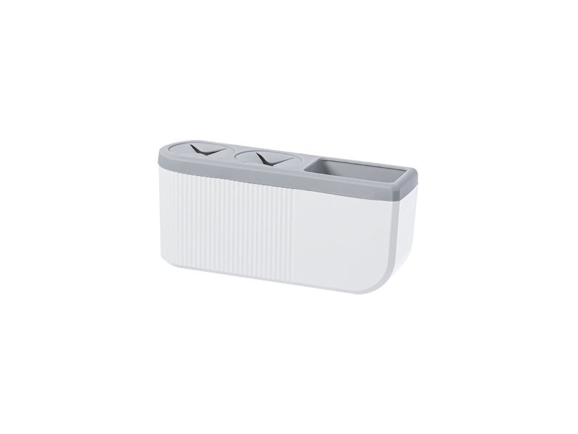 2026-porta Cepillos De Dientes Eléctricos Linjou Pared Sin Taladrar 2 Ranuras Gris Organizador Baño