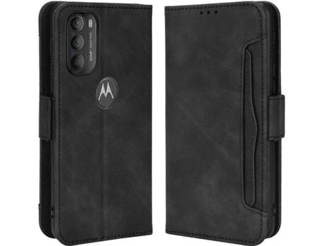 Funda y Protector de Pantalla Motorola Moto G71 5G HFS-HOUSE Cartera Negro