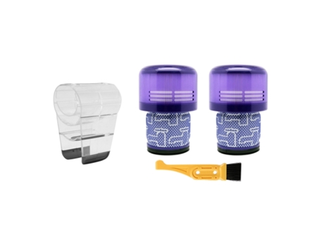 Mandril de estante de almacenamiento sin perforaciones con 2 paquetes de filtros de repuesto aptos para Dyson V11 Cyclone
