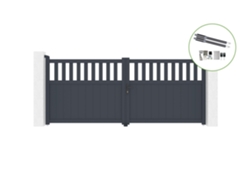 Portón abatible 3,4m SANTIS H.140cm aluminio motorización RANGER B150 CASANOOV