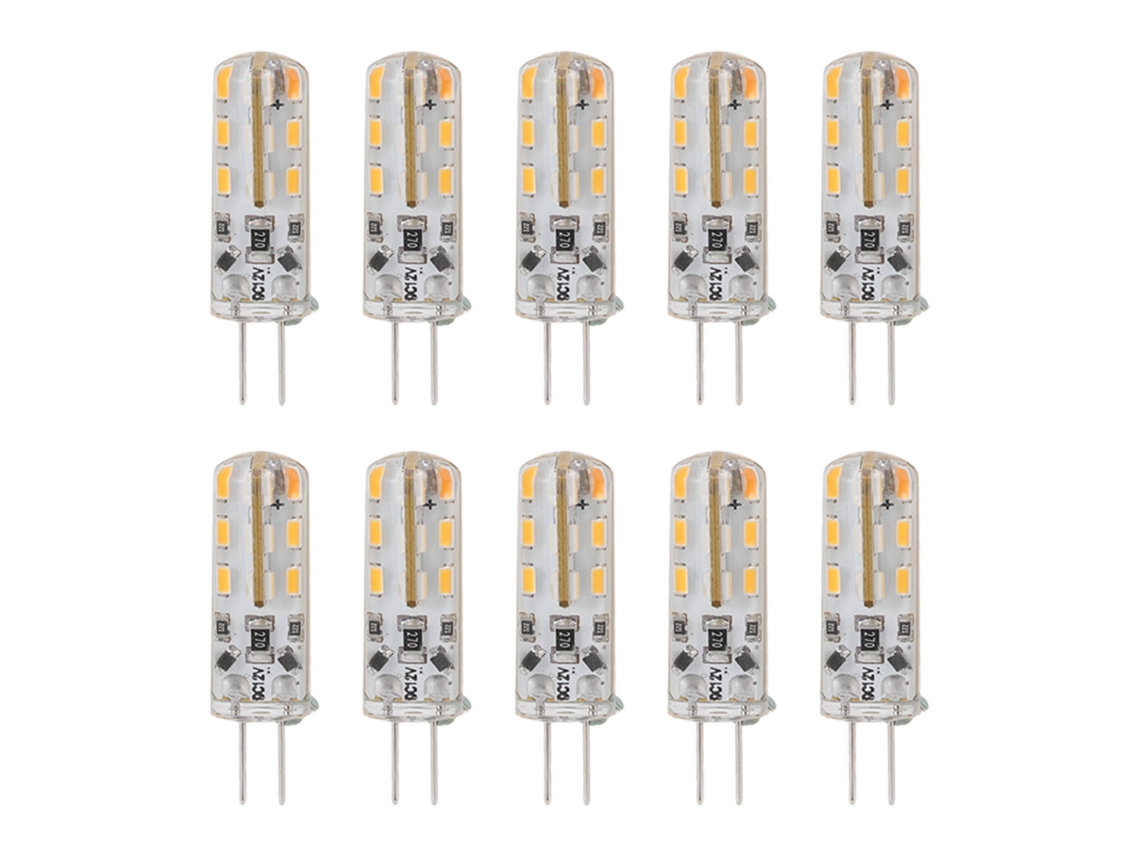 2026-10pcs Bombilla Led G4 1.5w Dc12v Blanco Cálido 3000k 110lm Para Iluminación De Armarios Y Patio