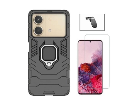 Funda Clearglass Military Defender Safe Driving para Xiaomi Xiaomi Poco X6 Neo PHONECARE Vidrio Templado Negro