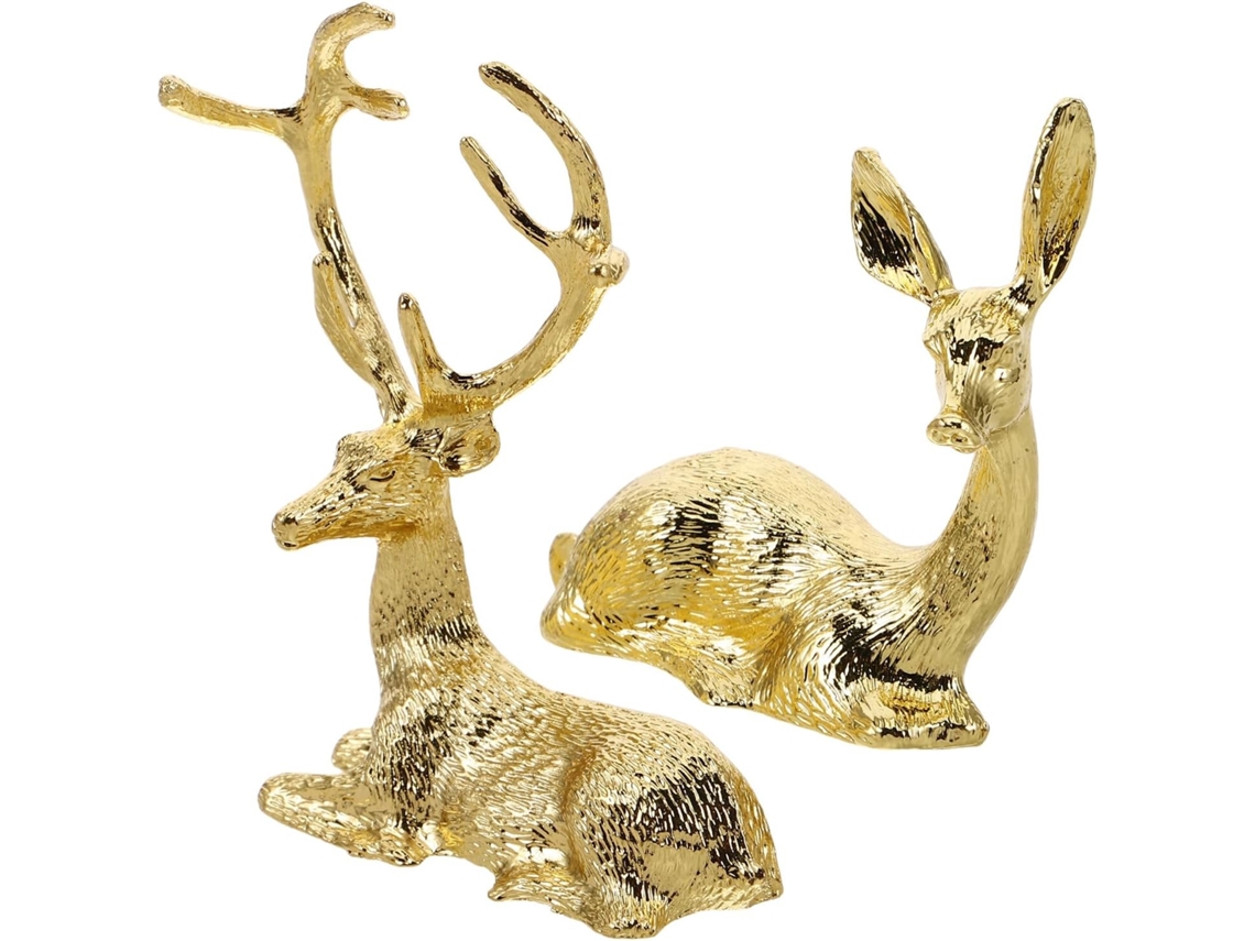 Mini Estatuas De Renos (2 Piezas), Ideales Como Centros De Mesa Decorativos.