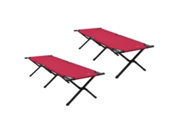 Maison Exclusive - Cama plegable manual (2 unidades), color rojo, 193 x 69 x 45 cm