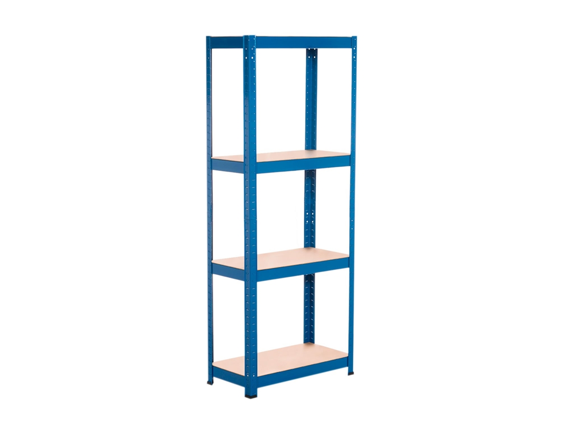 Estantería Metálica con 4 Baldas Ajustables 148x60x30cm 240 Kg THINIA Color azul