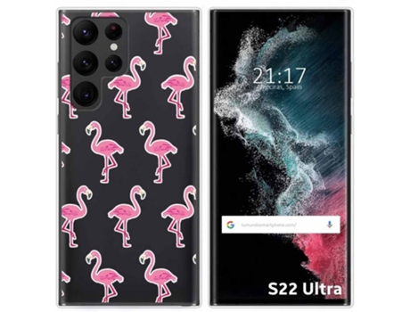 Carcasa Samsung Galaxy S22 Ultra 5G TUMUNDOSMARTPHONE Dibujos Transparente Flamenco Multicolor
