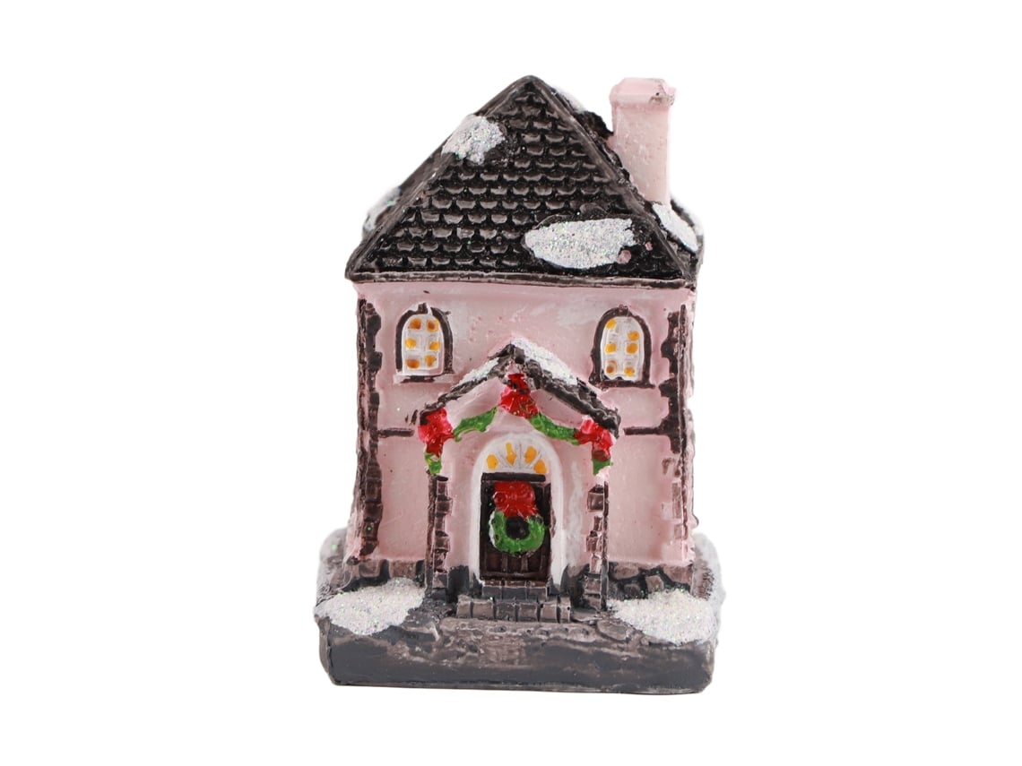 Casa Navideña De Resina Con Luz Led Cálida Para Regalos Navideños Infantiles, Decoración Y Manualida