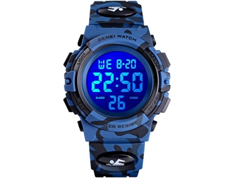 VEANXIN Hombres Reloj digital impermeable Relojes de pulsera con alarma LED-Rojo