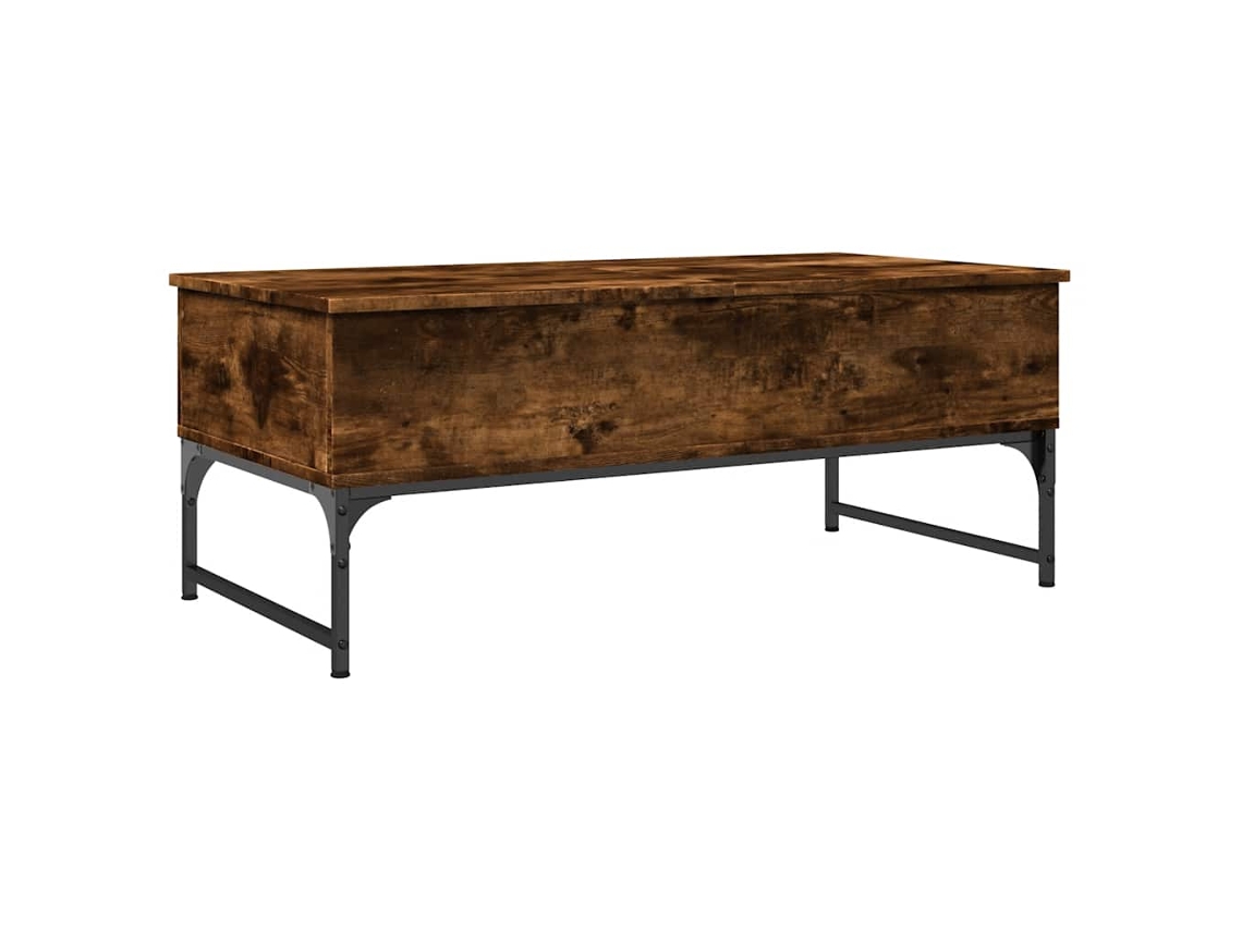 Maison Exclusive - Mesa De Centro De Madera De Ingeniería Y Metal Roble Humo