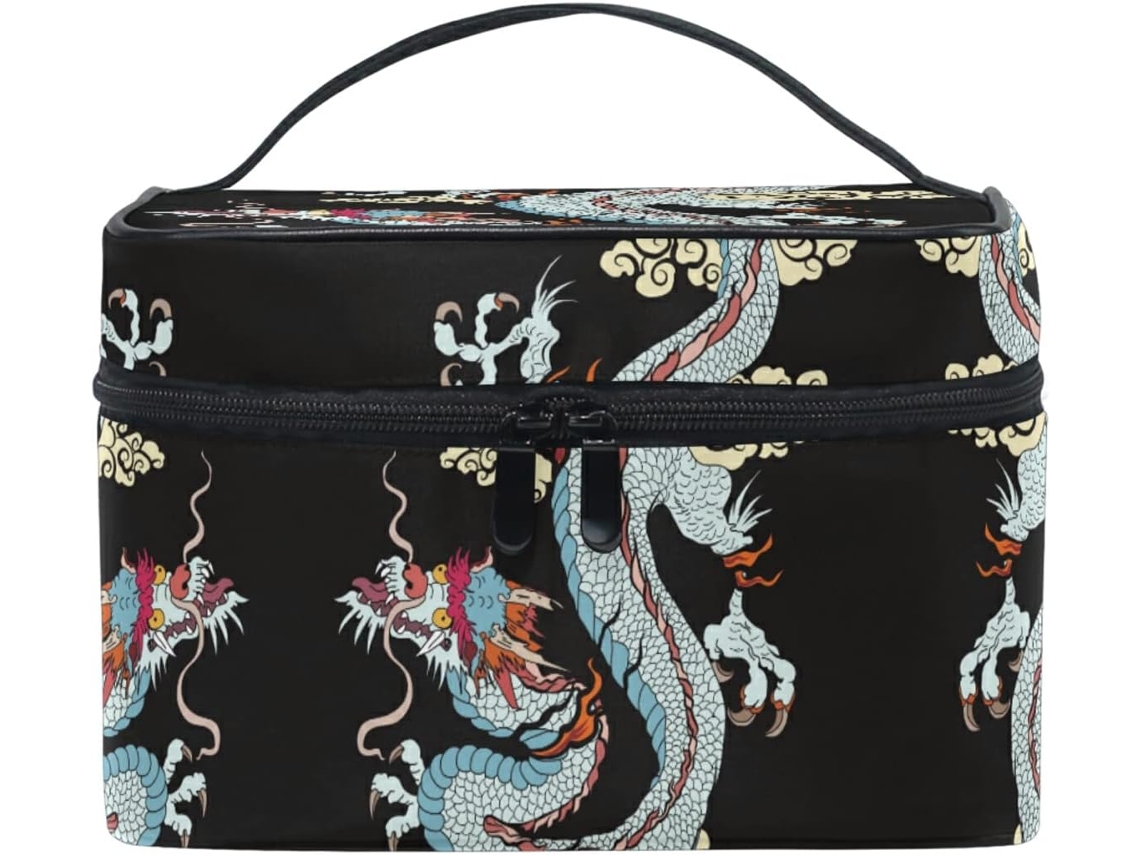 Neceser Cuero Con Cremallera Portátil Organizador Diseño